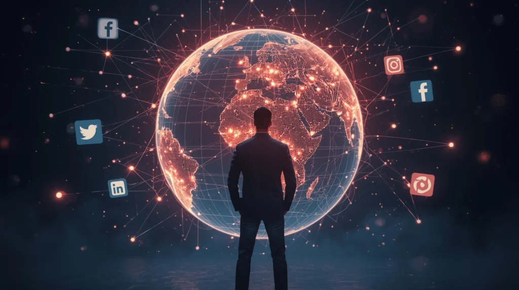 digital-marketing-expert-in-dubai-standing-infront-of-globe